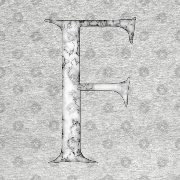 F in Roman White Marble Latin Alphabet Letter Sticker by SolarCross